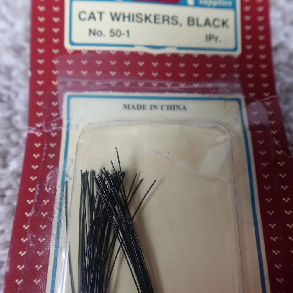 Darice Black Cat Whiskers 50-1 Craft Supplies for Ceramics and Pottery 1 Pair